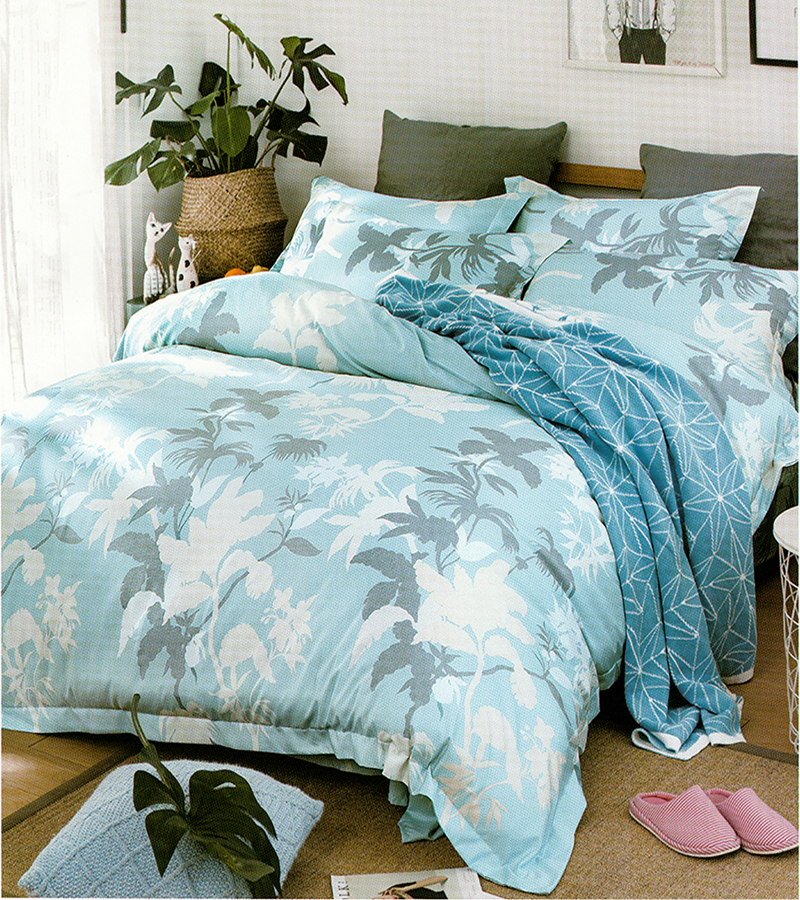MIYOSHI TENCEL-Blue Cloud Leaves 1M6 x 2M