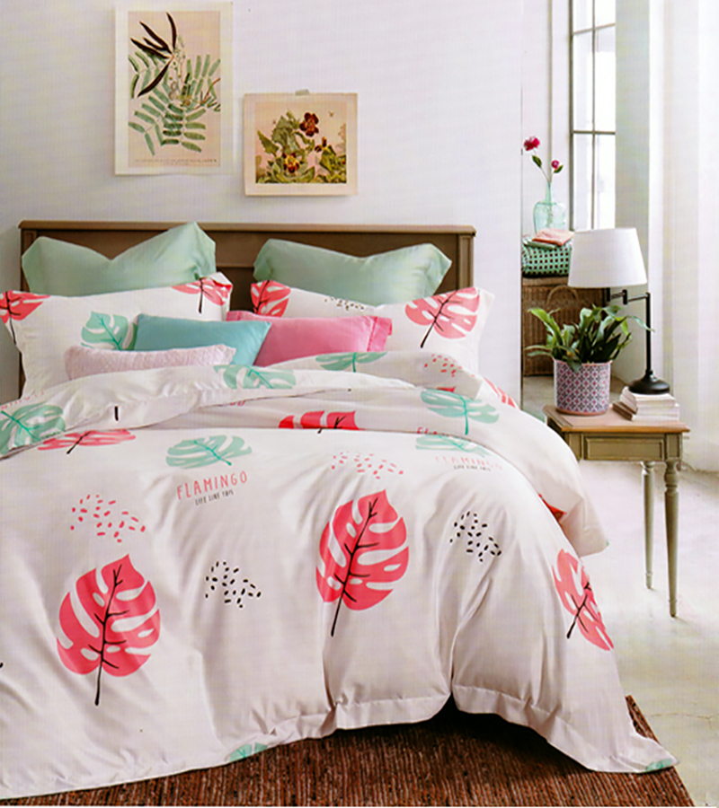 MIYOSHI TENCEL -  Flamingo Leaves 1M6 x 2M