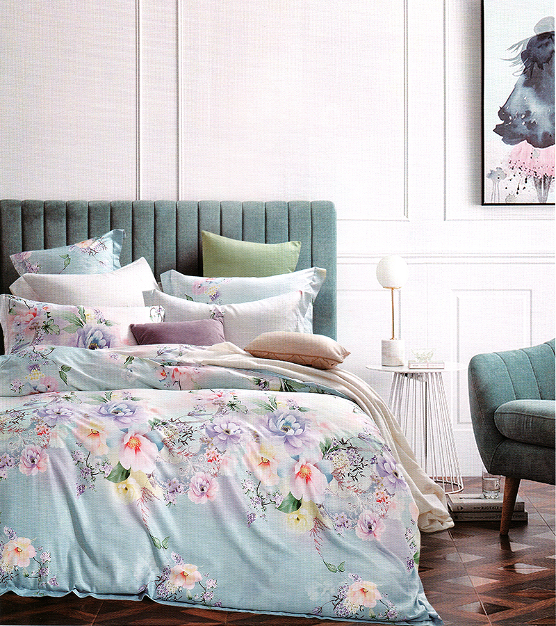 MIYOSHI TENCEL - Violet Camellia 1M6 x 2M