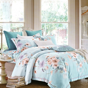 MIYOSHI TENCEL - Blue Rain Daisy 1M6 x 2M