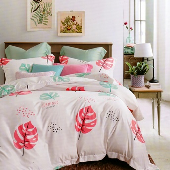 MIYOSHI TENCEL -  Flamingo Leaves 1M6 x 2M